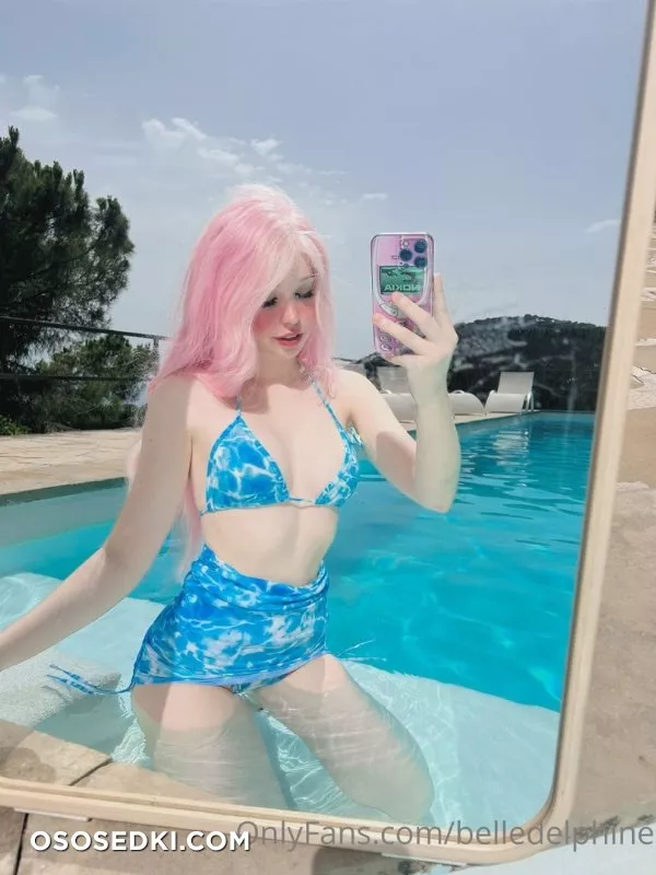 Belle Delphine. Blue Bikini. Pool - Photo 10