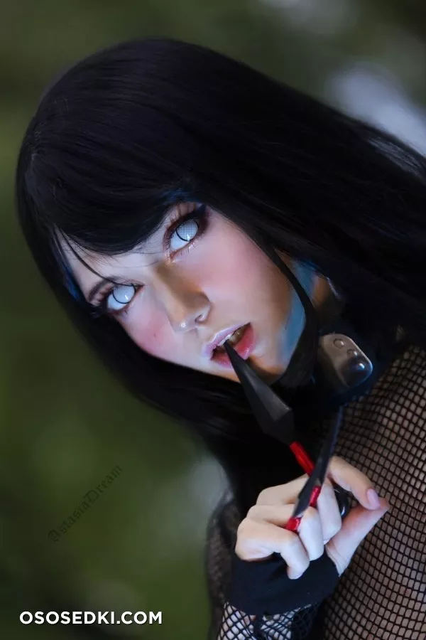 Astasia Dream. Hinata Hyuga. Naruto. Black Lingerie. Outdoors - Photo 4