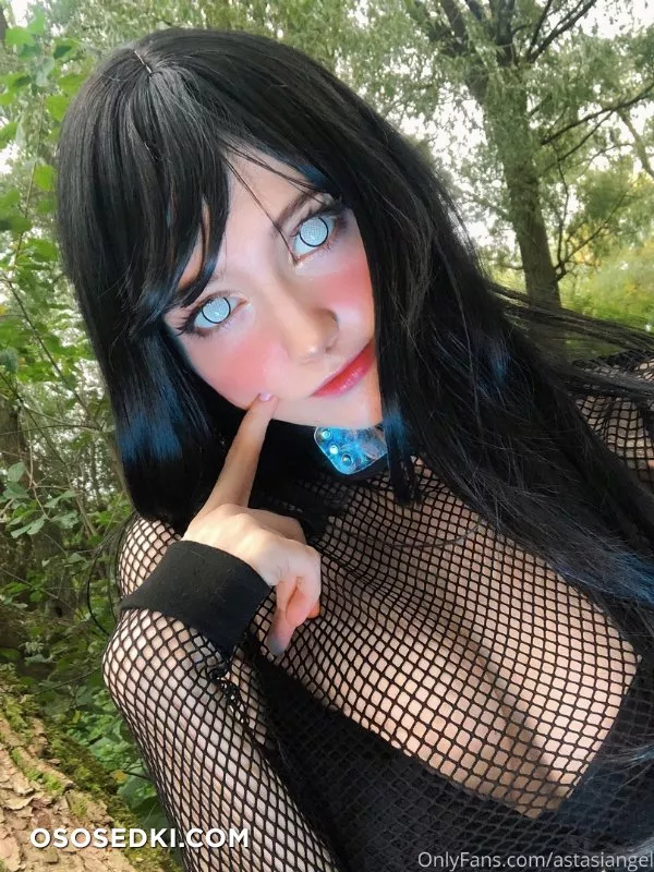 Astasia Dream. Hinata Hyuga. Naruto. Black Lingerie. Outdoors - Photo 10