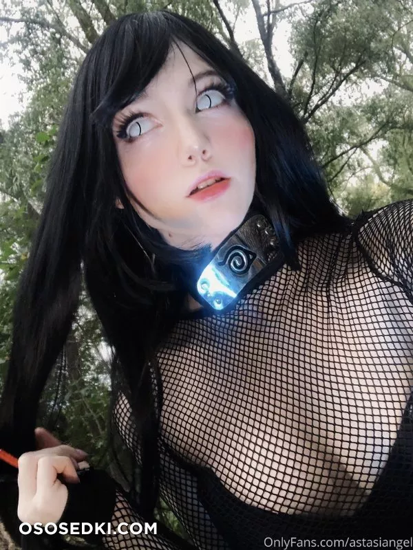Astasia Dream. Hinata Hyuga. Naruto. Black Lingerie. Outdoors - Photo 12